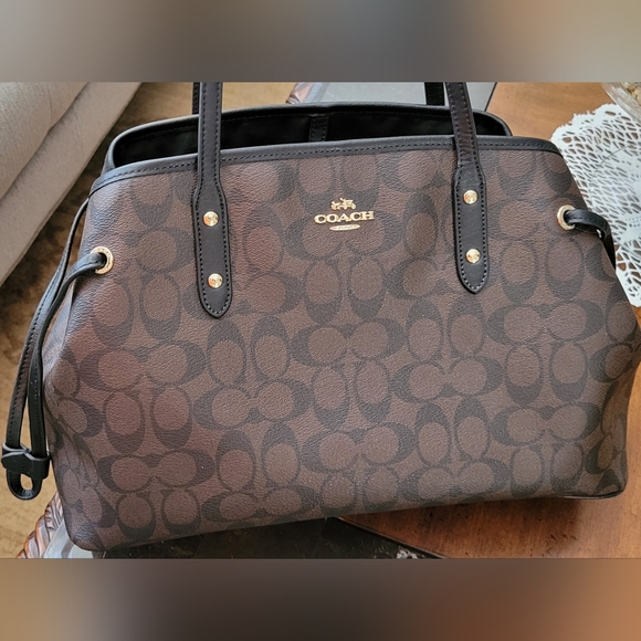 Coach Handbags - Coach Drawstring carryall  Leather Handbag